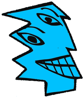 Steven, Tata #0379: a blue Latinx Tata, hand-drawn by Marcelo and Noel Morera (Tata 1000 Faces)