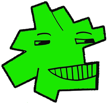 Tan Truno, Tata #0381: a lime green Tareco Tata, hand-drawn by Marcelo and Noel Morera (Tata 1000 Faces)