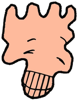 McKqueen, Tata #0401: a ham Amoeba Tata, hand-drawn by Marcelo and Noel Morera (Tata 1000 Faces)