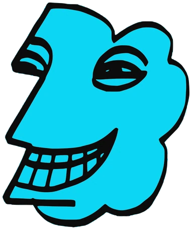 Zilla, Tata #0402: a cyan Tareco Tata, hand-drawn by Marcelo and Noel Morera (Tata 1000 Faces)
