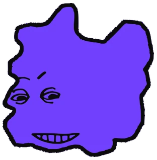 Gadora, Tata #0404: a purple Amoeba Tata, hand-drawn by Marcelo and Noel Morera (Tata 1000 Faces)