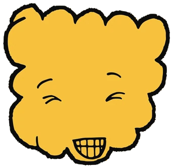 Doof, Tata #0408: a orange Amoeba Tata, hand-drawn by Marcelo and Noel Morera (Tata 1000 Faces)