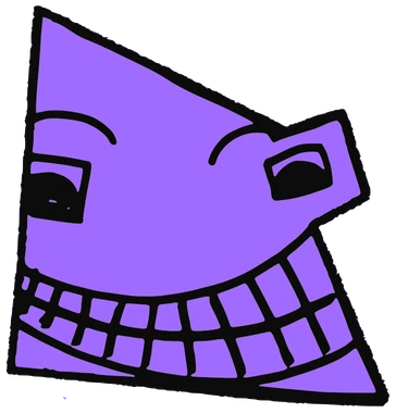 Pointy, Tata #0418: a purple Tareco Tata, hand-drawn by Marcelo and Noel Morera (Tata 1000 Faces)
