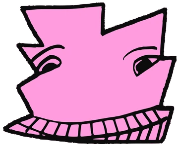 Adlico, Tata #0420: a pink Tareco Tata, hand-drawn by Marcelo and Noel Morera (Tata 1000 Faces)