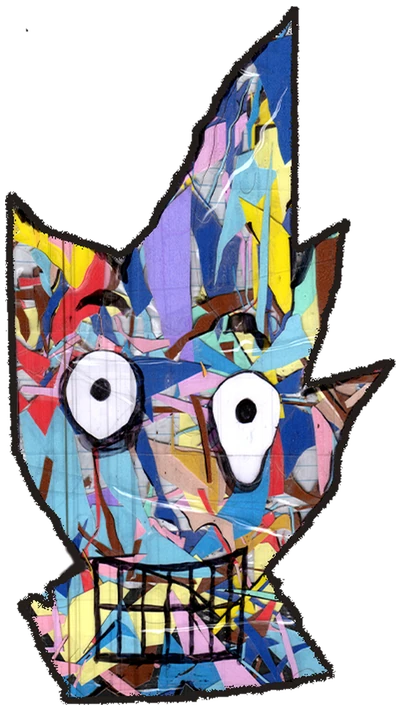Sani, Tata #0423: a melted mozaic Tareco Tata, hand-drawn by Marcelo and Noel Morera (Tata 1000 Faces)