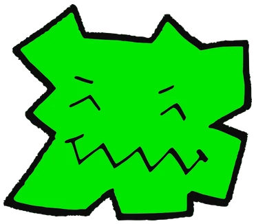Trom, Tata #0424: a green Tareco Tata, hand-drawn by Marcelo and Noel Morera (Tata 1000 Faces)