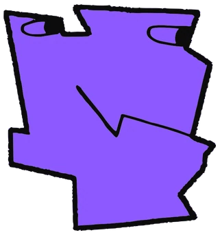 Penne, Tata #0426: a purple Tareco Tata, hand-drawn by Marcelo and Noel Morera (Tata 1000 Faces)