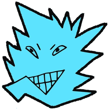 Cian, Tata #0429: a cyan Star Tata, hand-drawn by Marcelo and Noel Morera (Tata 1000 Faces)