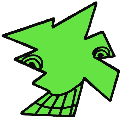 Rike, Tata #0435: a green Star Tata, hand-drawn by Marcelo and Noel Morera (Tata 1000 Faces)
