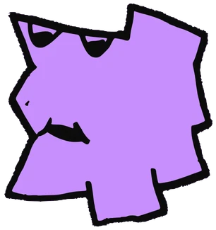Sponge, Tata #0440: a purple Tareco Tata, hand-drawn by Marcelo and Noel Morera (Tata 1000 Faces)