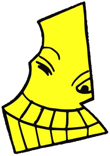 Axx, Tata #0441: a yellow Tareco Tata, hand-drawn by Marcelo and Noel Morera (Tata 1000 Faces)