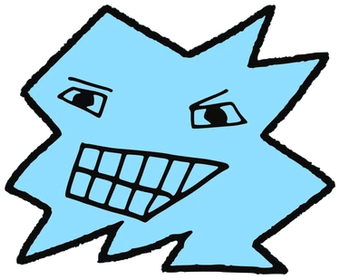 Qupi, Tata #0442: a cyan Star Tata, hand-drawn by Marcelo and Noel Morera (Tata 1000 Faces)
