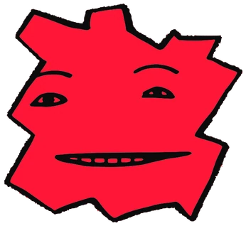 Calipzo, Tata #0445: a red Tareco Tata, hand-drawn by Marcelo and Noel Morera (Tata 1000 Faces)