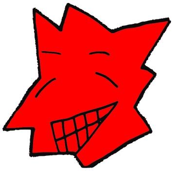 TattacK, Tata #0454: a red Star Tata, hand-drawn by Marcelo and Noel Morera (Tata 1000 Faces)