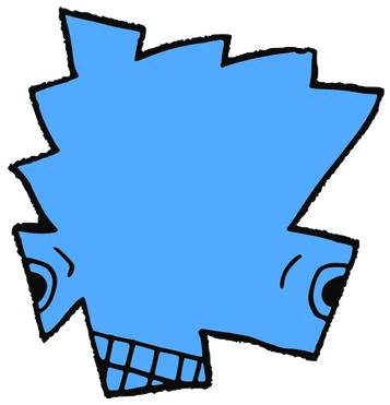 Cutty, Tata #0457: a blue Tareco Tata, hand-drawn by Marcelo and Noel Morera (Tata 1000 Faces)