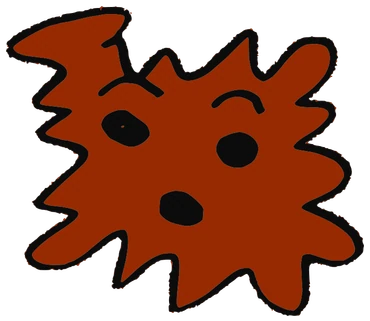 Fett, Tata #0461: a light brown Amoeba Tata, hand-drawn by Marcelo and Noel Morera (Tata 1000 Faces)