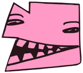 Na, Tata #0465: a pink Tareco Tata, hand-drawn by Marcelo and Noel Morera (Tata 1000 Faces)