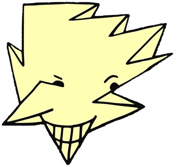 Marka, Tata #0467: a yellow Star Tata, hand-drawn by Marcelo and Noel Morera (Tata 1000 Faces)