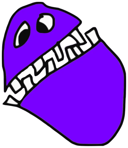 Cooqui, Tata #0478: a purple Amoeba Tata, hand-drawn by Marcelo and Noel Morera (Tata 1000 Faces)
