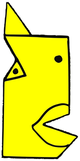 Rarara, Tata #0480: a yellow Tareco Tata, hand-drawn by Marcelo and Noel Morera (Tata 1000 Faces)