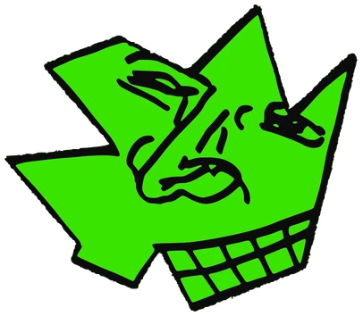 Oceano, Tata #0490: a green Star Tata, hand-drawn by Marcelo and Noel Morera (Tata 1000 Faces)