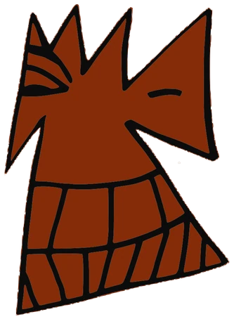 Cardon, Tata #0493: a brown Star Tata, hand-drawn by Marcelo and Noel Morera (Tata 1000 Faces)