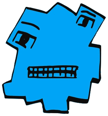 San Luis, Tata #0499: a blue Tareco Tata, hand-drawn by Marcelo and Noel Morera (Tata 1000 Faces)