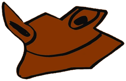 Strainn, Tata #0501: a brown Amoeba Tata, hand-drawn by Marcelo and Noel Morera (Tata 1000 Faces)