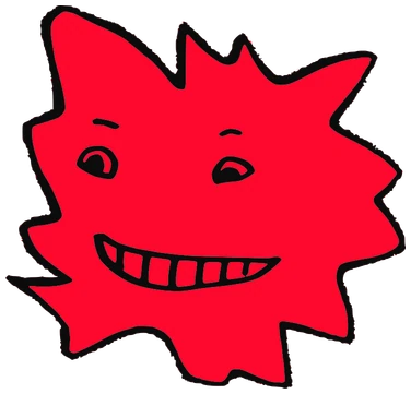 SL, Tata #0502: a red Star Tata, hand-drawn by Marcelo and Noel Morera (Tata 1000 Faces)