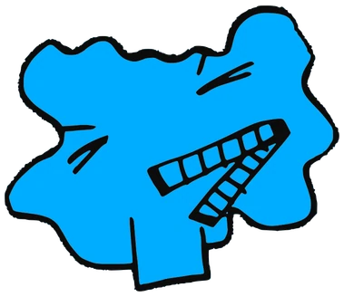 Olim, Tata #0511: a blue Tareco Tata, hand-drawn by Marcelo and Noel Morera (Tata 1000 Faces)