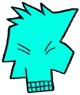 Za Krystal, Tata #0514: a cyan Latinx Tata, hand-drawn by Marcelo and Noel Morera (Tata 1000 Faces)