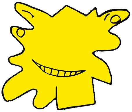 Smizzy, Tata #0516: a yellow Latinx Tata, hand-drawn by Marcelo and Noel Morera (Tata 1000 Faces)