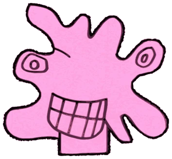 Dr. Dopler, Tata #0520: a pink Amoeba Tata, hand-drawn by Marcelo and Noel Morera (Tata 1000 Faces)