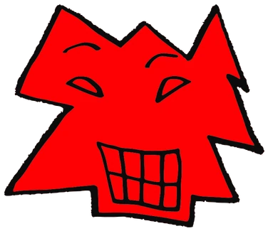 Kongris, Tata #0523: a red Latinx Tata, hand-drawn by Marcelo and Noel Morera (Tata 1000 Faces)