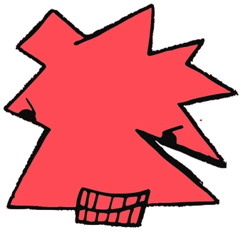 Dekek, Tata #0533: a red Star Tata, hand-drawn by Marcelo and Noel Morera (Tata 1000 Faces)