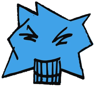 Noolol, Tata #0536: a blue Star Tata, hand-drawn by Marcelo and Noel Morera (Tata 1000 Faces)