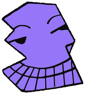 Farz Atak, Tata #0540: a purple Tareco Tata, hand-drawn by Marcelo and Noel Morera (Tata 1000 Faces)