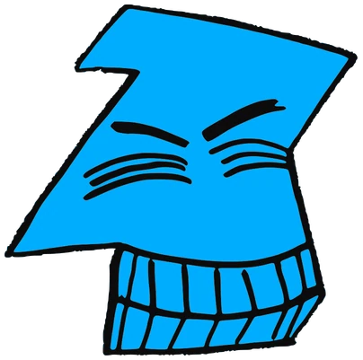 UJ, Tata #0552: a blue Tareco Tata, hand-drawn by Marcelo and Noel Morera (Tata 1000 Faces)