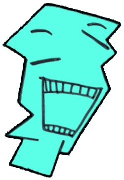 Pakisto, Tata #0553: a cyan Tareco Tata, hand-drawn by Marcelo and Noel Morera (Tata 1000 Faces)