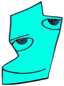 DymoLW, Tata #0560: a cyan Tareco Tata, hand-drawn by Marcelo and Noel Morera (Tata 1000 Faces)