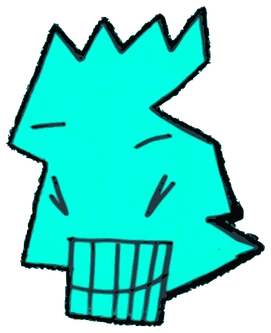 Fabrizi, Tata #0563: a cyan Star Tata, hand-drawn by Marcelo and Noel Morera (Tata 1000 Faces)