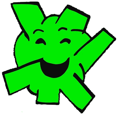 Bucket Face, Tata #0566: a green Tareco Tata, hand-drawn by Marcelo and Noel Morera (Tata 1000 Faces)