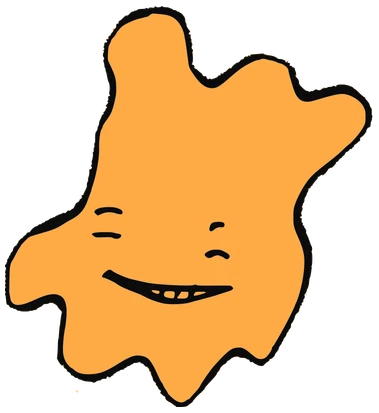 Tom Hiddletom, Tata #0569: a orange Amoeba Tata, hand-drawn by Marcelo and Noel Morera (Tata 1000 Faces)