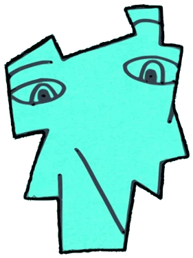 James Charles, Tata #0570: a cyan Tareco Tata, hand-drawn by Marcelo and Noel Morera (Tata 1000 Faces)