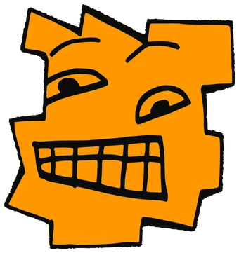 Duana, Tata #0571: a orange Tareco Tata, hand-drawn by Marcelo and Noel Morera (Tata 1000 Faces)