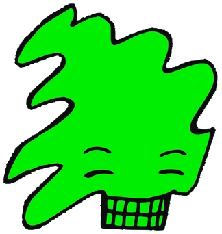 Tottal Norm, Tata #0572: a green Amoeba Tata, hand-drawn by Marcelo and Noel Morera (Tata 1000 Faces)