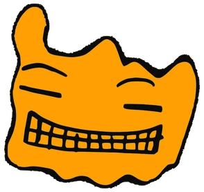 Conry Ry, Tata #0573: a orange Amoeba Tata, hand-drawn by Marcelo and Noel Morera (Tata 1000 Faces)