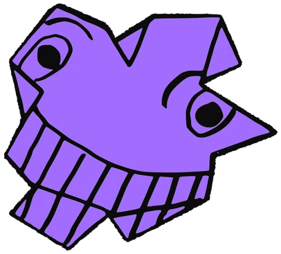 Sky High, Tata #0581: a purple Tareco Tata, hand-drawn by Marcelo and Noel Morera (Tata 1000 Faces)