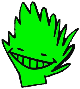 Mexigo, Tata #0584: a green Amoeba Tata, hand-drawn by Marcelo and Noel Morera (Tata 1000 Faces)