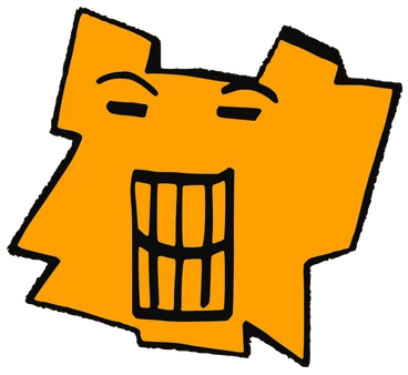 Piggol, Tata #0590: a orange Tareco Tata, hand-drawn by Marcelo and Noel Morera (Tata 1000 Faces)